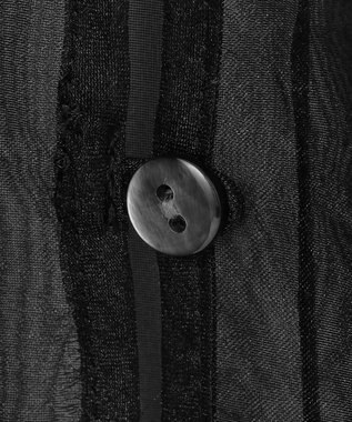 #Newans オーガンジーパネルブラウス ブラック