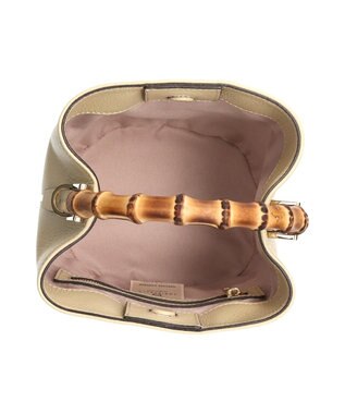 INTER-CHAUSSURES 【LORISTELLA】バンブーハンドルレザーバケットバッグ ライトグリーン