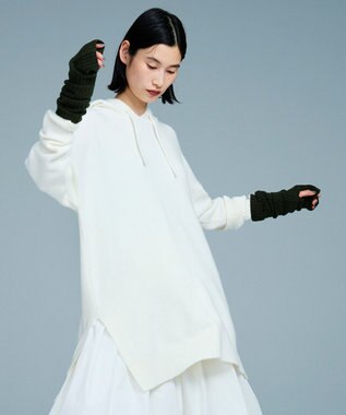 UNFILO ふわもちニット アームウォーマー カーキ