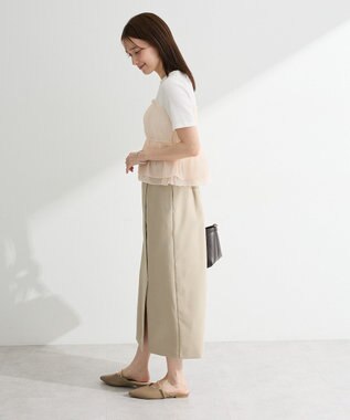 Green Parks オーガンジービスチェドッキング半袖プルオーハ Beige