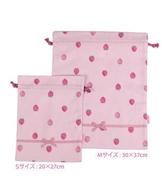 Mother garden マザーガーデン 野いちご 巾着 小《レトロストロベリー柄》 レトロストロベリー柄