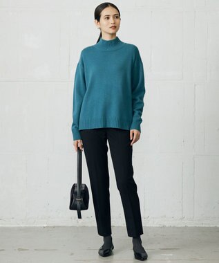 自由区 L 【19号サイズまで展開】TRギャバ裏起毛テーパード パンツ ブラック