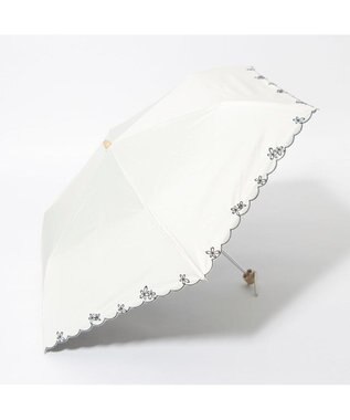 UNBILLION cache nez / プチフラワー刺繍折りたたみ日傘 ホワイト