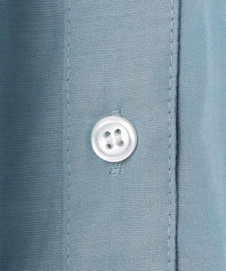 ANY シアーテックリネンギャザーブラウス ブルー