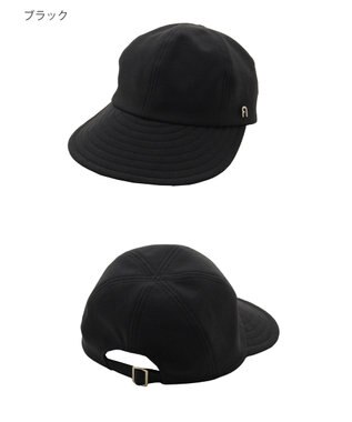 MOONBAT 【遮光100％/遮熱/UVカット】FURLA(フルラ)アーチロゴ ロングつば キャップ 帽子  手洗い可能/日本製 ブラック