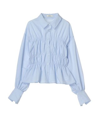 earth music&ecology ビスチェライクシャーリングシャツ Light Blue