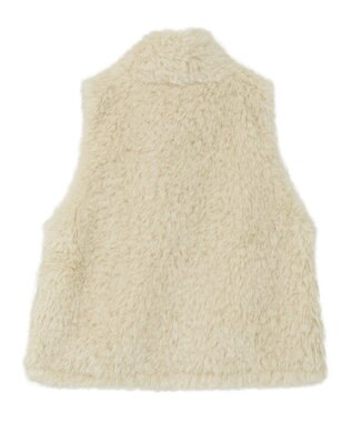 YECCA VECCA カーリーファーZIPジレ Beige