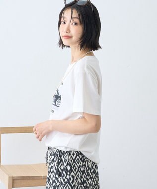 AMERICAN HOLIC フォト&レタリングプリントTシャツ Off White