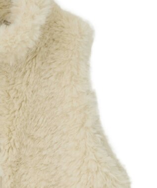 YECCA VECCA カーリーファーZIPジレ Beige