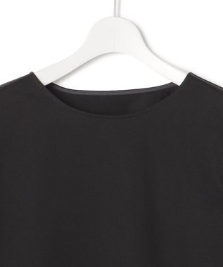 23区 【洗える】シアータフタ コンビ カットソー ブラック系