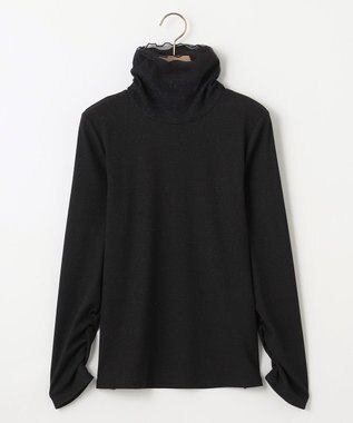 組曲 S ラメチュールコンビタートル カットソー ブラック系