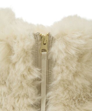 YECCA VECCA カーリーファーZIPジレ Beige