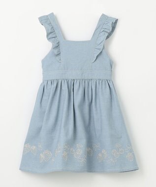 ANY KIDS 【チェリーベリーシリーズ】フルーツ 刺繍 ジャンパースカート ブルー