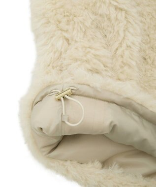 YECCA VECCA カーリーファーZIPジレ Beige