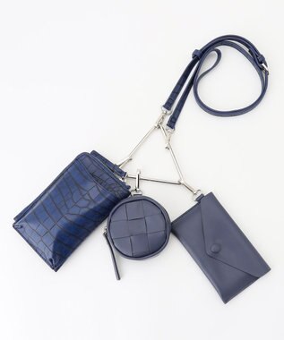 LA BAGAGERIE 【MONICA】トライアングルマルチショルダーバッグ ネイビー