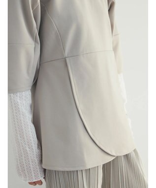 Green Parks armonia. ペプラム切替トップス Gray Beige