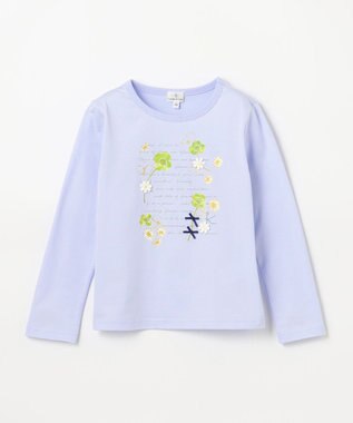 組曲 KIDS 【110-140㎝】オシバナクローバー Tシャツ サックスブルー系