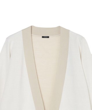 JOSEPH ウールシルクバイカラー　カーディガン Ivory Combo