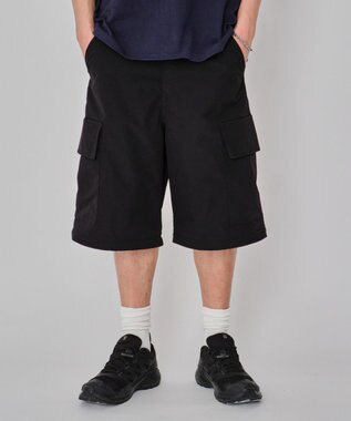 WEGO 【MLサイズ展開】2WAYリップストップカーゴパンツ ブラック