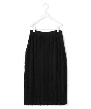 ICB 【洗える】カットジャガード ニットスカート ブラック系
