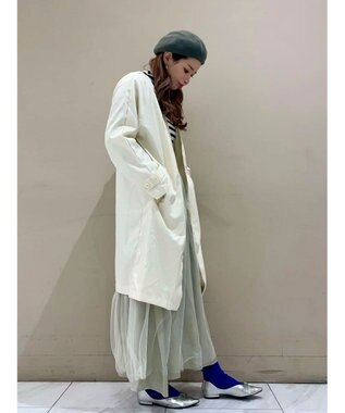 Green Parks 撥水加工　ケア楽着流しコート Ecru