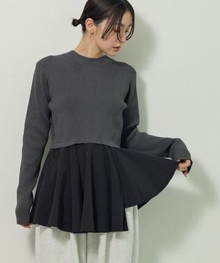 Green Parks ・ＥＬＥＮＣＡＲＥ　ＤＵＥ　ハイブリットハイネックニット Charcoal Gray