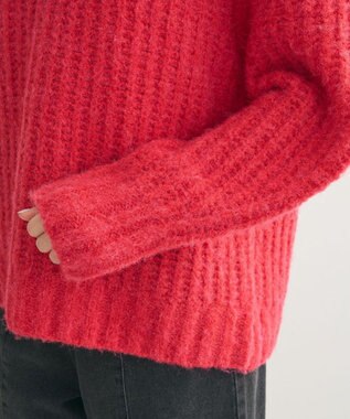 Green Parks ざっくりローゲージニットプルオーバー Pink