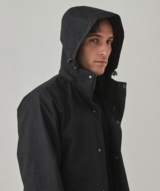 GOTAIRIKU 【仕事で着用可】ラスタードビー フーデッドブルゾン_地柄(24/25年モデル) ブラック×チェック地柄(24年新色)