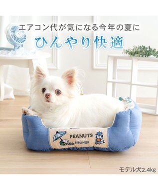 PET PARADISE スヌーピー クール 四角カドラー 《サマーバケーション柄》 Ｓ ホワイト×ブルー