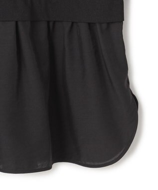 23区 【洗える】シアータフタ コンビ カットソー ブラック系