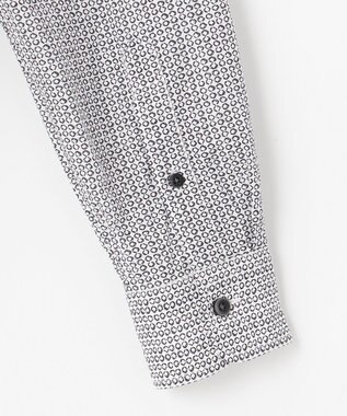 JOSEPH ABBOUD 【オーガニックコットン】リヨセルリネンプリント シャツ ホワイト系4