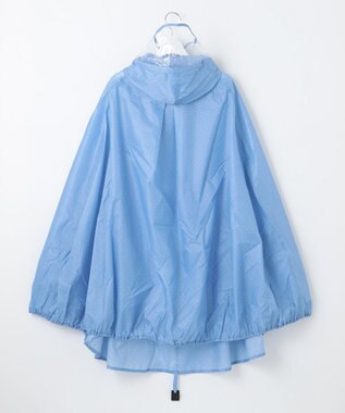 MOONBAT FLAT PURE サイクル レインポンチョ ドット 自転車 収納袋付き サックスブルー