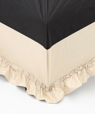 TOCCA 【晴雨兼用・UVカット100%生地】LOGO FRILL UMBRELLA 折り畳み傘 収納バッグ付き ブラック系