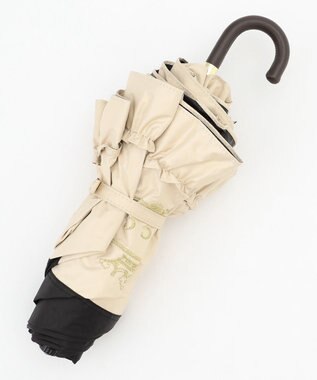 TOCCA 【晴雨兼用・UVカット100%生地】LOGO FRILL UMBRELLA 折り畳み傘 収納バッグ付き ブラック系