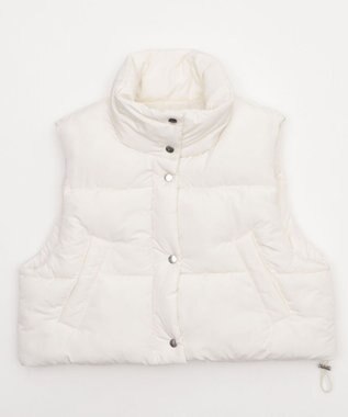 WEGO 【25年秋冬新作】ショートパファーベスト ホワイトアイボリー
