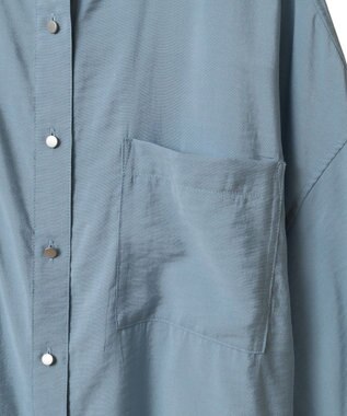 AMERICAN HOLIC 接触冷感Wポケット5分袖ショートシャツ Sax