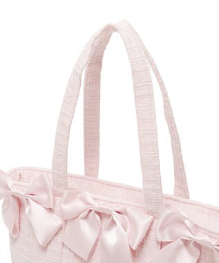 Maison de FLEUR ツイードボリュームリボントートバッグ Pink