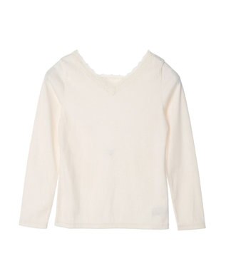 earth music&ecology 前後２ＷＡＹ襟レースプルオーバー Ivory