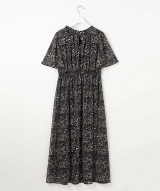 ANY SIS L 【洗える】プリント ワンピース ブラック系