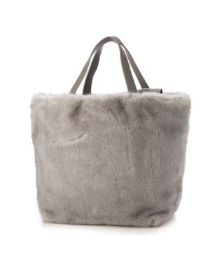 UNBILLION カシュカシュ cachecache / ミンク風ファーシンプルトート ライトグレー