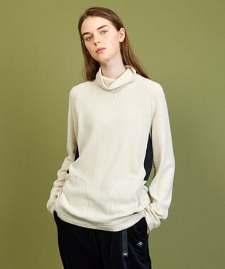 JOSEPH ABBOUD MOUNTAIN 【吸湿発熱/蓄熱保温/】 ソフトウォームワッフルタートル プルオーバー カットソー アイボリー系