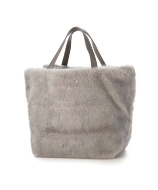 UNBILLION カシュカシュ cachecache / ミンク風ファーシンプルトート ライトグレー
