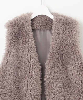 Feroux プードルファーベスト ライトグレー系