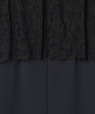 自由区 L 【17号サイズまで展開・カタログ掲載】トリアセダブルクロスレース ワンピース ネイビー