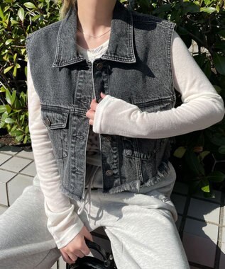 WEGO デニムショートベスト ブラックその他