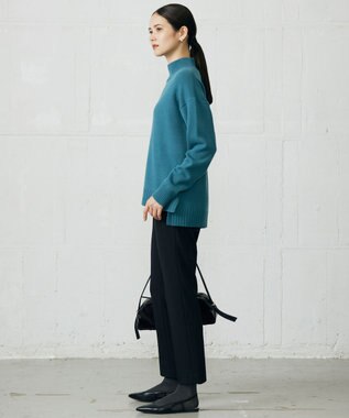 自由区 L 【19号サイズまで展開】TRギャバ裏起毛テーパード パンツ ブラック