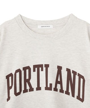 AMERICAN HOLIC PORTLAND裾ラウンドTシャツ Oatmeal