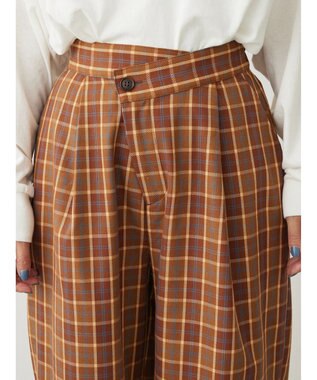 Green Parks ・ＥＬＥＮＣＡＲＥ　ＤＵＥ　チェックワイドパンツ Brown