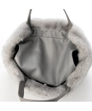 UNBILLION カシュカシュ cachecache / ミンク風ファーシンプルトート ライトグレー