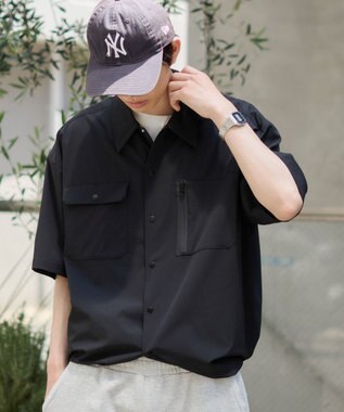 WEGO 【ユニセックス着用ITEM/MLサイズ展開/機能シャツ】リップストップシャツ（SS） ブラック